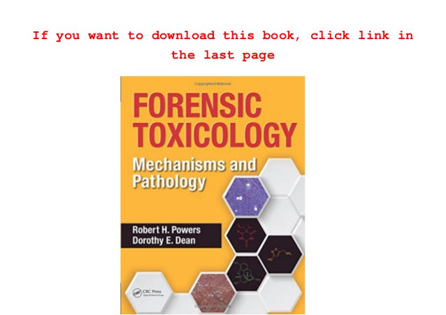 Forensic chemistry and toxicology pdf